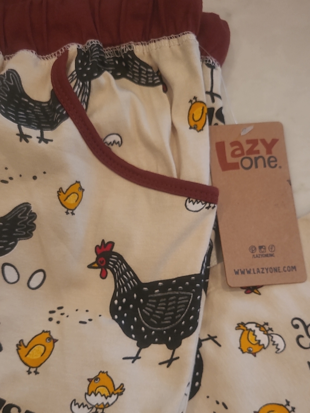NWT Lazy One Rise & Shine Chicken PJ Pants XS - Picture 2 of 5